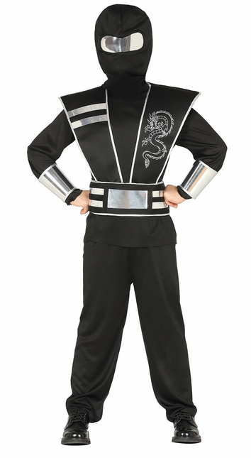 Combinaison Ninja Enfant Noir Argent