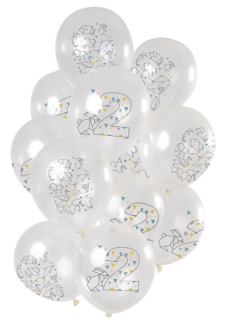 Ballons 2 ans Origami 30cm 12pcs