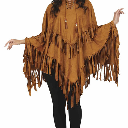 Poncho Ladies Brown M