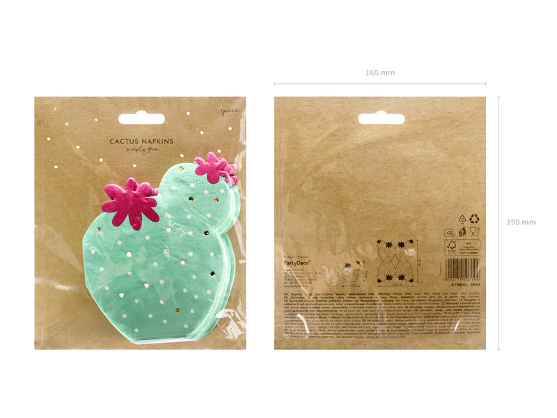 Serviettes de table Cactus 13,5cm 20pcs