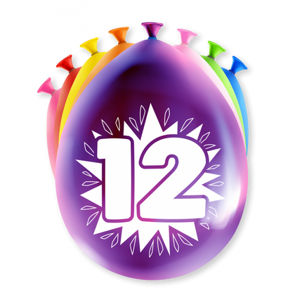 Ballons 12 ans Multicolore 30cm 8pcs