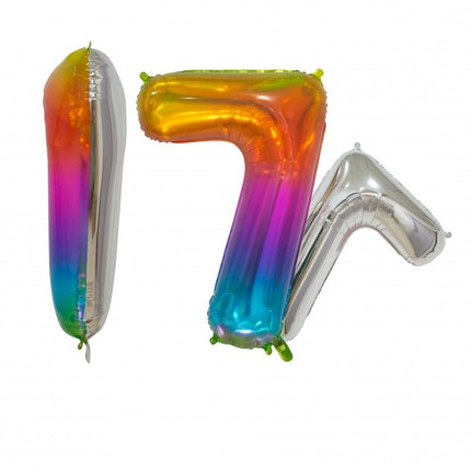 Ballon de baudruche Figure 7 Arc-en-ciel Transparent 66cm