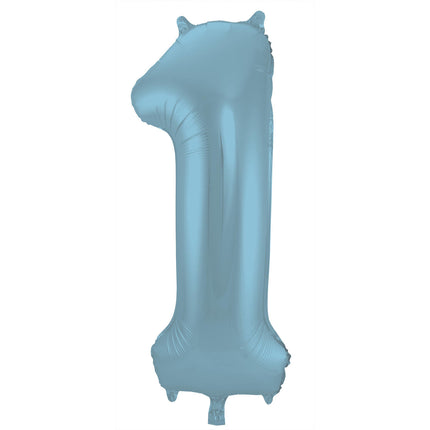 Ballon de baudruche Figure 1 Bleu pastel XL 86cm vide