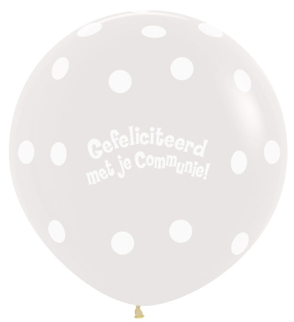 Ballons de Communion Polka Dots Crystal Clear 91cm 2pcs