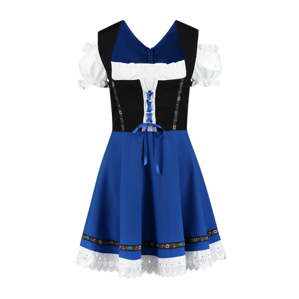 Robe Dirndl Oktoberfest Noir Bleu Dames