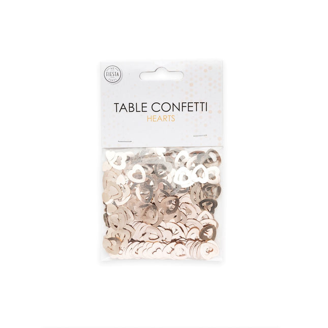 Confetti de table Cœurs ouverts or rose