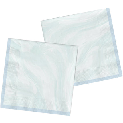 Serviettes de table bleues Marbre 33cm