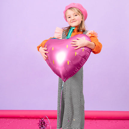 Ballon à l'hélium fraise vide 45cm