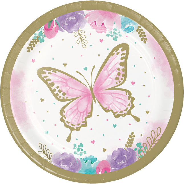 Assiettes papillon 18cm 8pcs