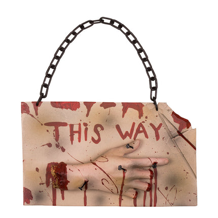 Panneau Halloween Horror 'This Way' 31cm