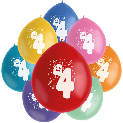 Ballons 4 ans colorés 23cm 8pcs