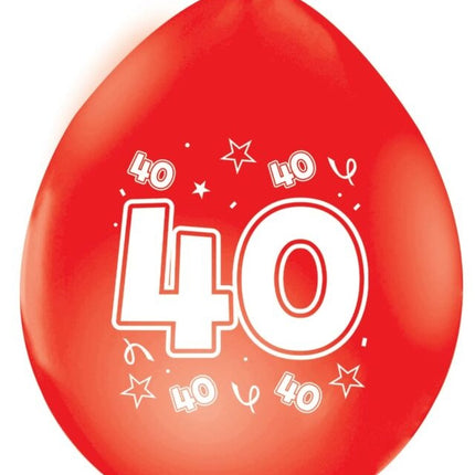 Ballons rouges 40 ans métallisés double face 30cm 8pcs