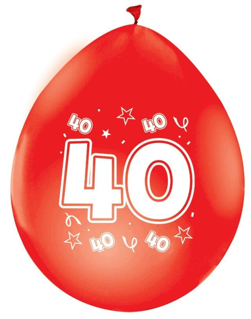 Ballons rouges 40 ans métallisés double face 30cm 8pcs