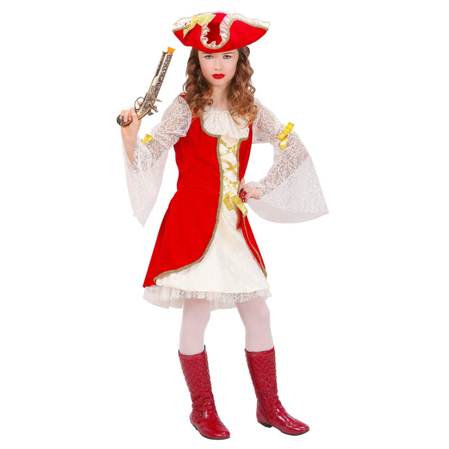 Robe Pirate Rouge Blanc Fille