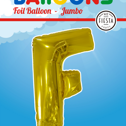 Ballon de baudruche Lettre F Or XL 102cm vide