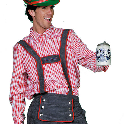 Chemisier Oktoberfest Hommes Rouge Blanc