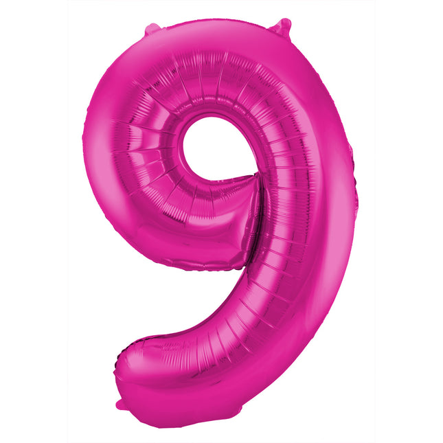 Ballon de baudruche Figure 9 Fuchsia Métallique XL 86cm vide