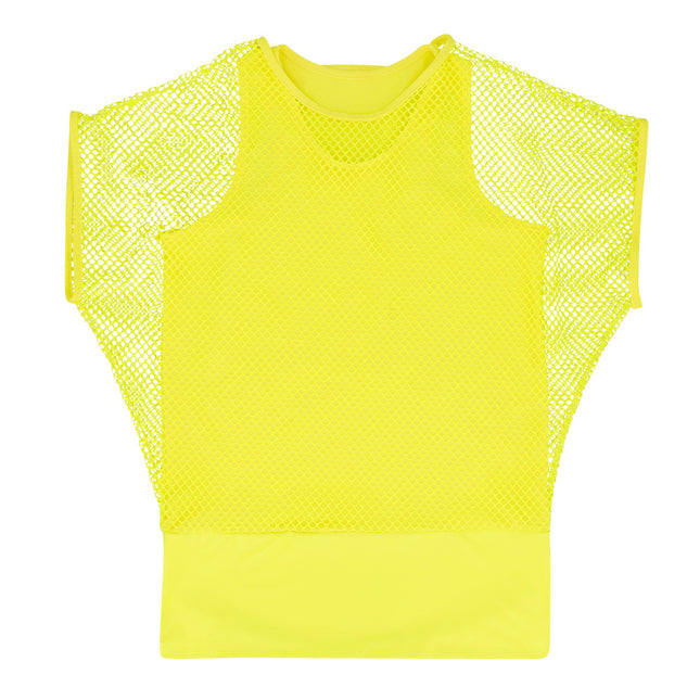 Chemise en résille Jaune Dames M/L