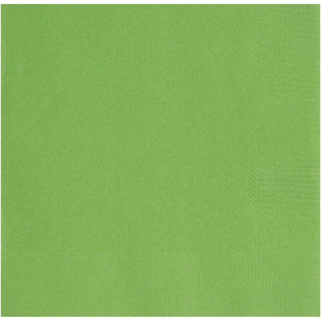 Serviettes de table vert lime 2 couches 25cm 20pcs