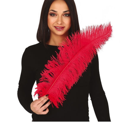 Plumes d'autruche rouges 50cm 12pcs