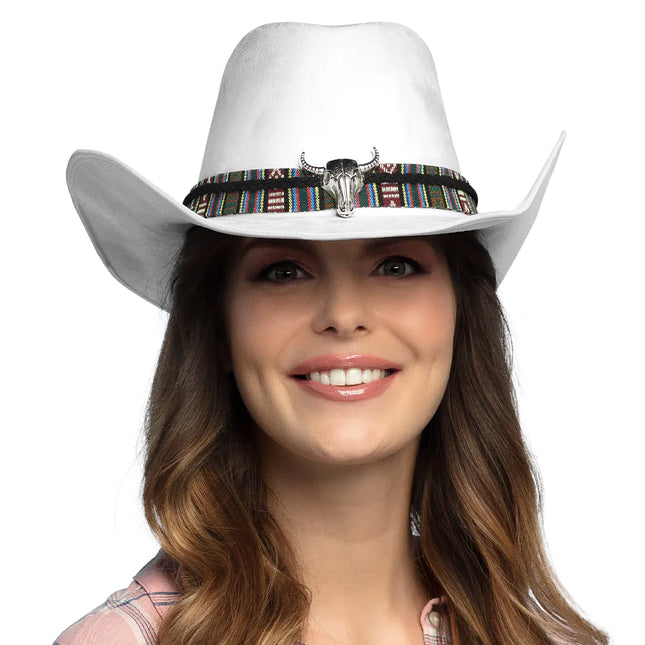 Chapeau de cow-boy blanc Luxe