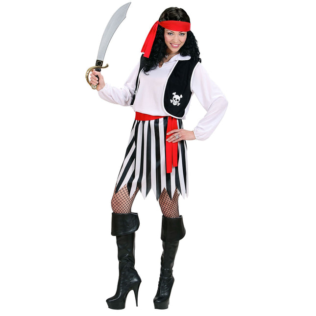 Robe Pirate Noir Blanc Dames