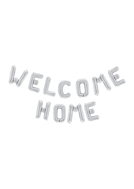 Ensemble de ballons à lettres Welcome Home Argent