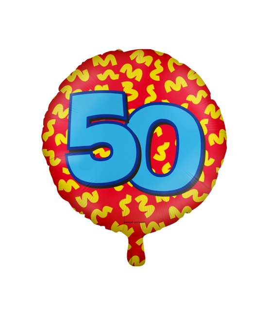 Ballon à l'hélium 50 ans coloré vide 46cm