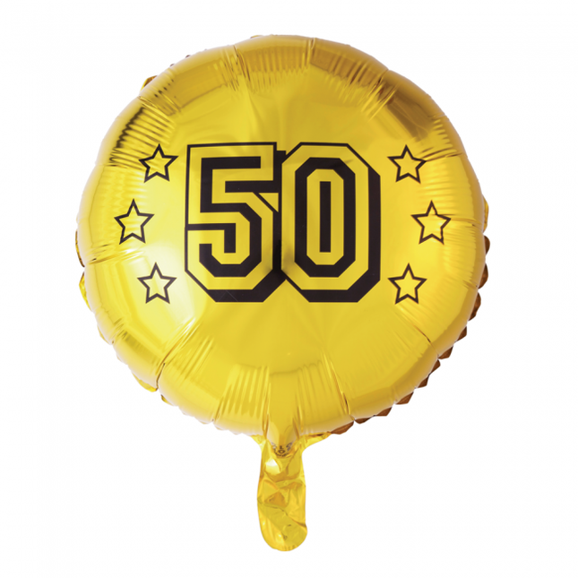 Ballon à l'hélium 50 ans or 45cm vide