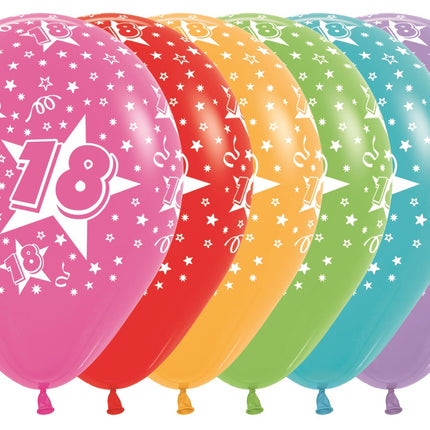 Ballons de baudruche Numéro 18 Mix 30cm 25pcs