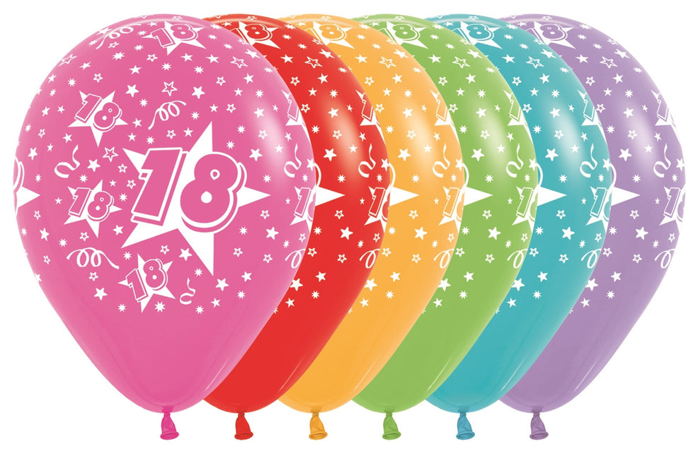 Ballons de baudruche Numéro 18 Mix 30cm 25pcs