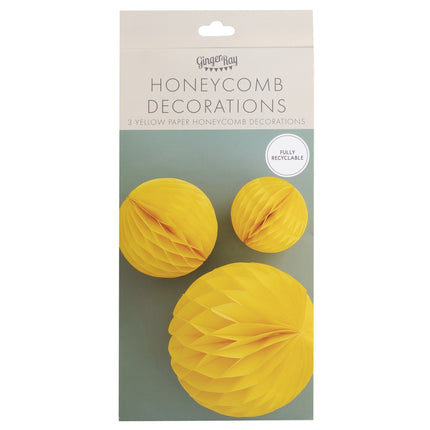 Nid d'abeille jaune 3pcs