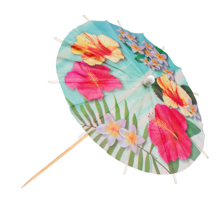 Hawaii Bâtons de cocktail Parasol Paradise 18cm 6pcs