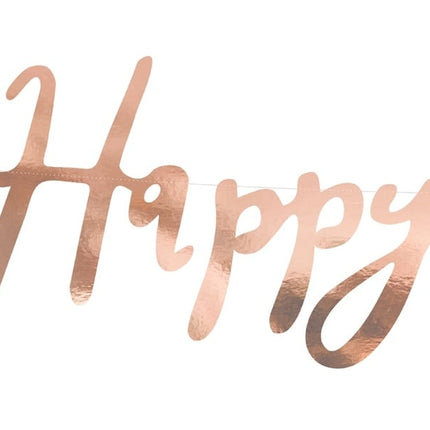 Guirlande de lettres d'anniversaire Happy Birthday Rose Gold 62cm