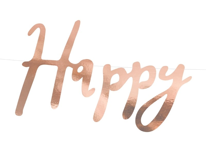 Guirlande de lettres d'anniversaire Happy Birthday Rose Gold 62cm