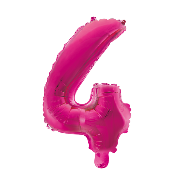 Ballon de baudruche Figure 4 Rose 41cm avec paille