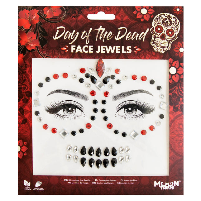 Moon Terror Halloween Bijoux de visage Jour des morts