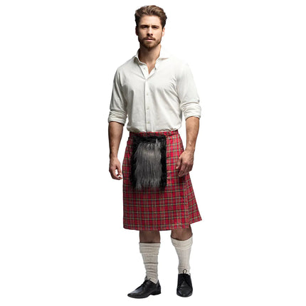 Kilt rouge homme avec sac