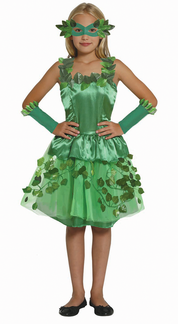 Robe feuilles enfant vert