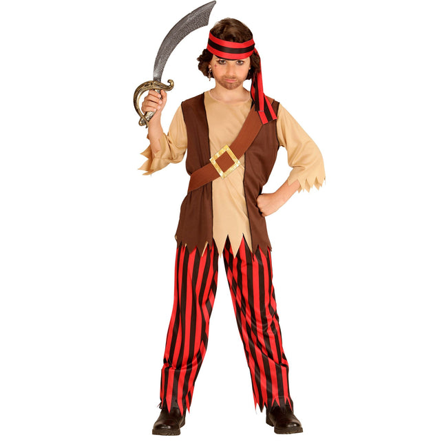 Costume de pirate garçon brun rouge