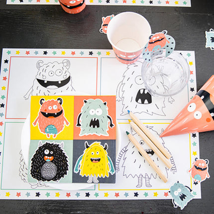 Set de table Monster Plaque à colorier Bash 6pcs