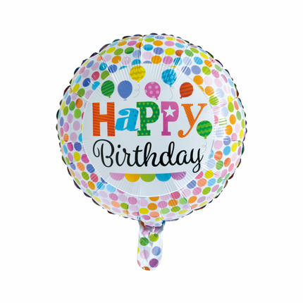 Ballon à l'hélium Happy Birthday Dots Décoration 45cm vide