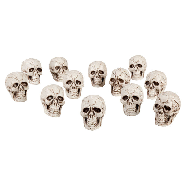 Set de crânes d'Halloween 3cm 12 pièces