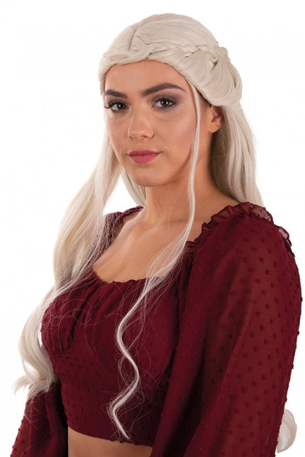 Dainerys Princess Of Dragonstone Perruque longue avec tresses Blonde