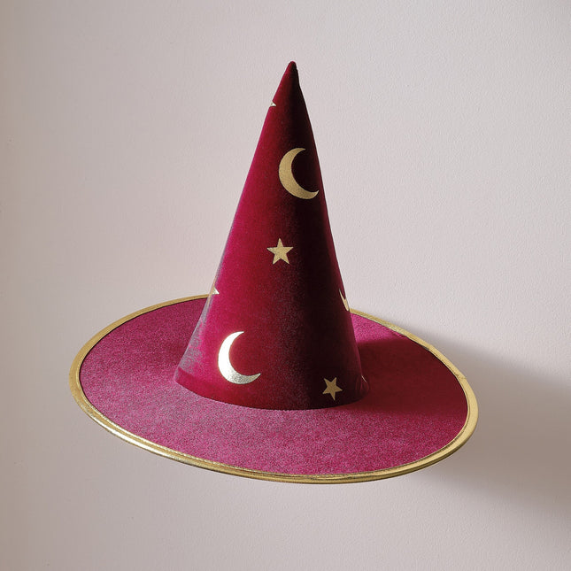 Chapeau de sorcière Halloween Rouge Bordeaux Enfant