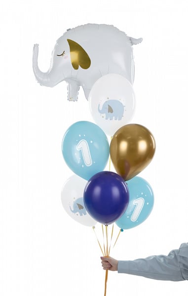 Ballons 1 an Mix bleu 30cm 6pcs