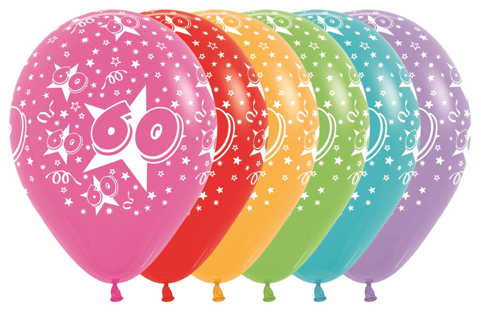 Ballons de baudruche Numéro 60 Mix 30cm 25pcs