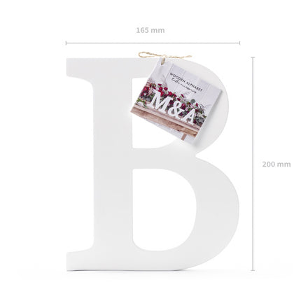 Lettre blanche B Bois 20cm