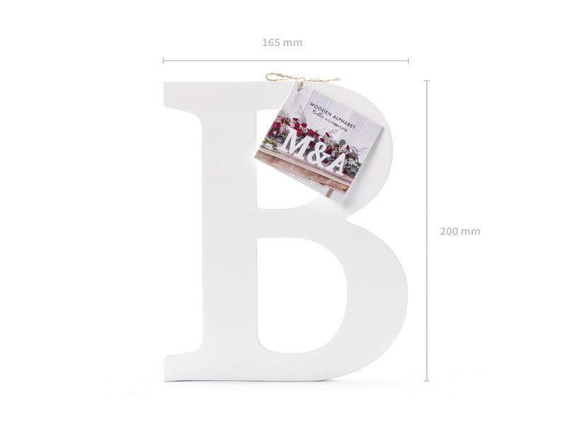 Lettre blanche B Bois 20cm