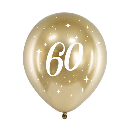 Ballons 60 ans or 30cm 6pcs